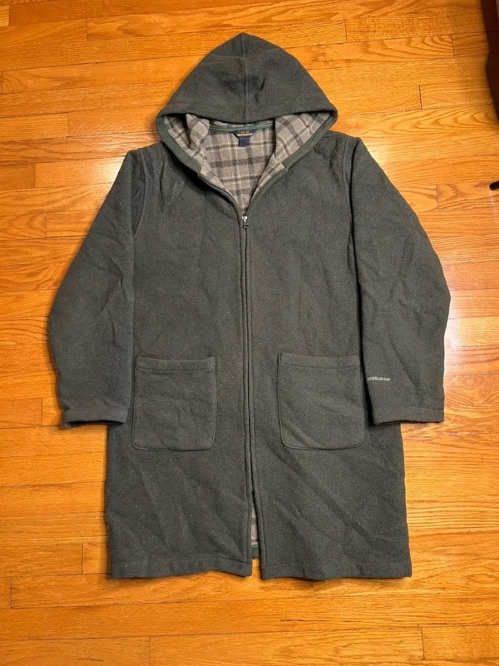 Men's Hooded Long Coat in Charcoal Gray